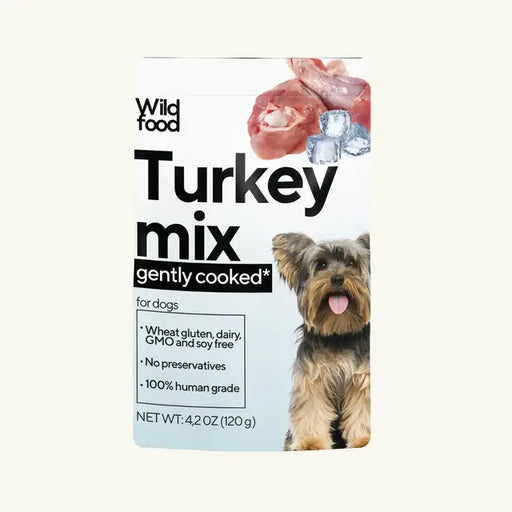 Wildfood Gently Cooked Turkey Mix for Dogs, 4.2oz