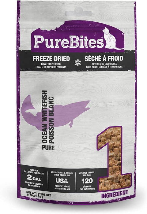 PureBites Freeze Dried Ocean Whitefish Cat Treats, 0.70oz