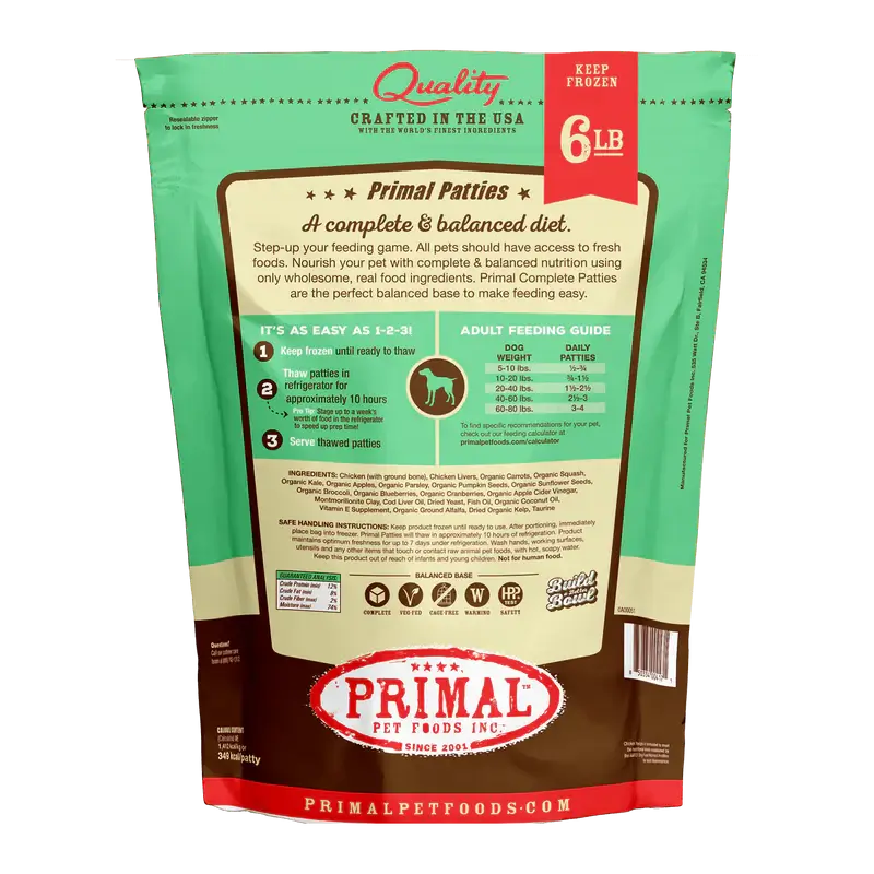 Primal dog food clearance patties