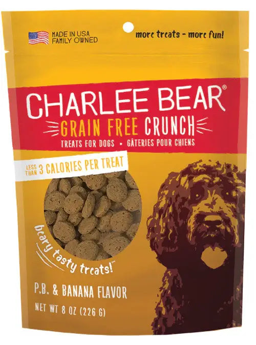 Charlee Bear Grain Free Crunch Peanut Butter & Banana Treats 8 oz