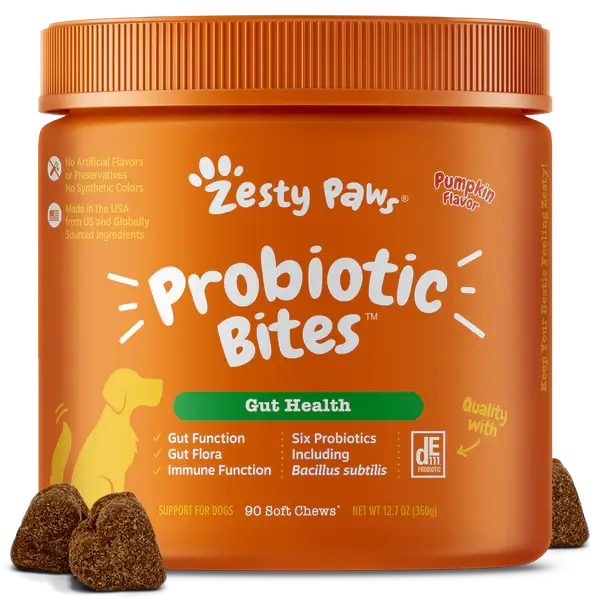 Zesty Paws Probiotic Bites, Pumpkin Flavor 90ct