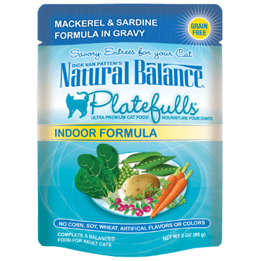 Natural Balance Feline Platefulls Indoor Mackerel and Sardine 3oz