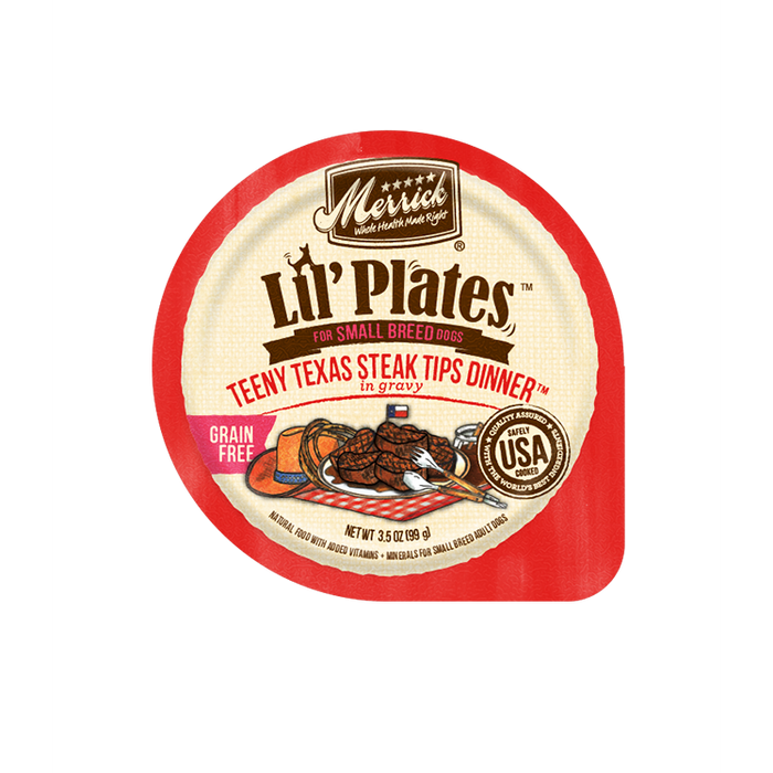 Merrick Lil Plate Grain Free Teeny Texas Steak Tips 3.5 oz