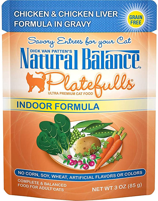 Natural Balance Feline Platefulls Indoor Chicken and Chicken Liver 3oz