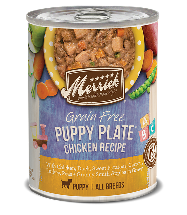 Merrick Grain Free Puppy Plate Chicken Recipe Canned Dog Food 12.7 oz