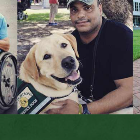 New Horizons Service Dogs supporting people in wheelchairs