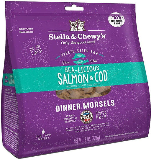 Stella & Chewys Freeze-Dried Cat Food, Sea-licious Salmon & Cod