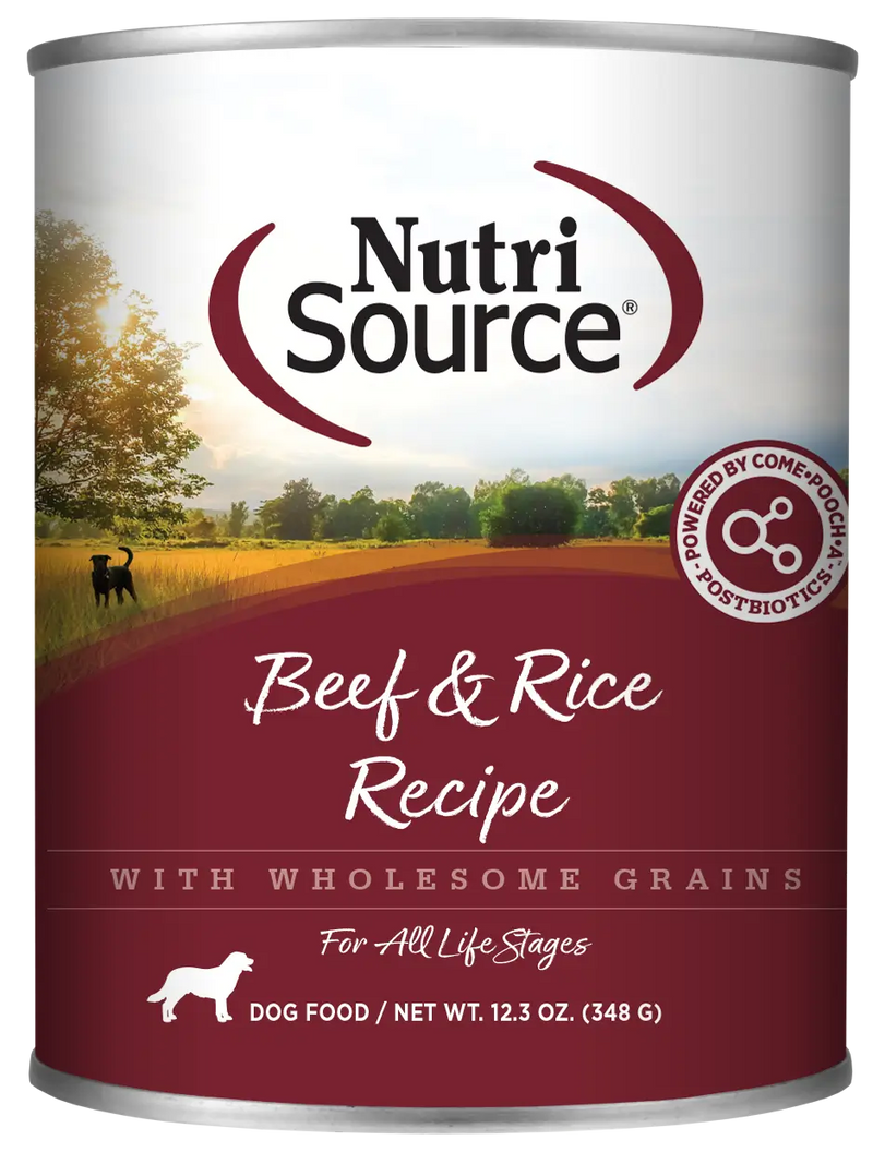 NutriSource - BEEF AND RICE Formula - SINGLE Dog Can, 12.3oz