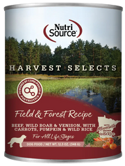 NutriSource - HARVEST SELECTS FIELD AND FOREST Formula - SINGLE Dog Can, 12.3Oz