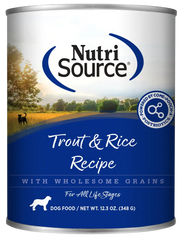 NutriSource - TROUT AND RICE Formula - SINGLE Dog Can, 12.3Oz