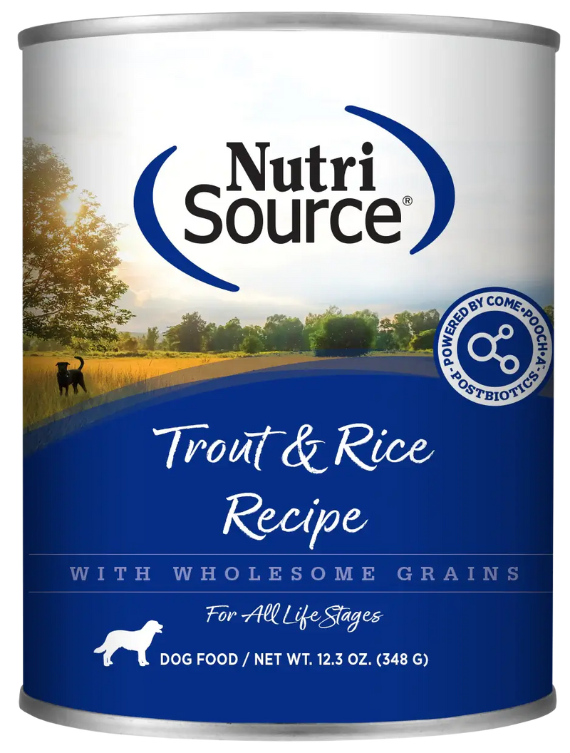 NutriSource - TROUT AND RICE Formula - SINGLE Dog Can, 12.3Oz