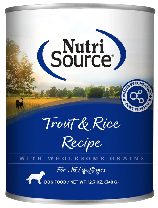 NutriSource - TROUT AND RICE Formula - SINGLE Dog Can, 12.3Oz
