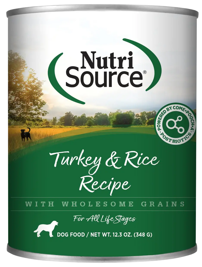 NutriSource - TURKEY AND RICE Formula - SINGLE Dog Can, 12.3Oz