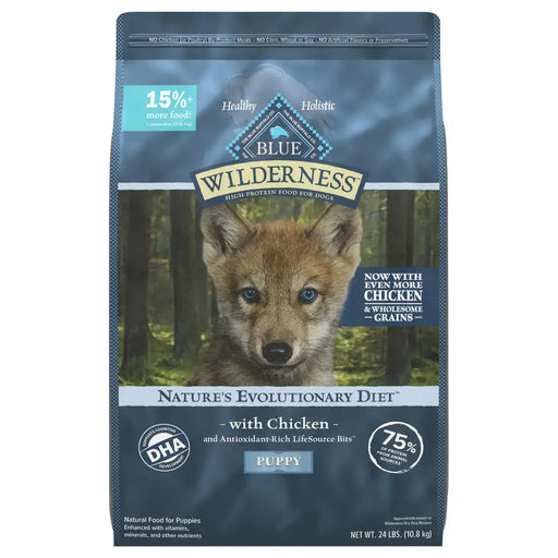 Blue Buffalo Wilderness with Wholesome Grains, Puppy, Chicken 24 lb