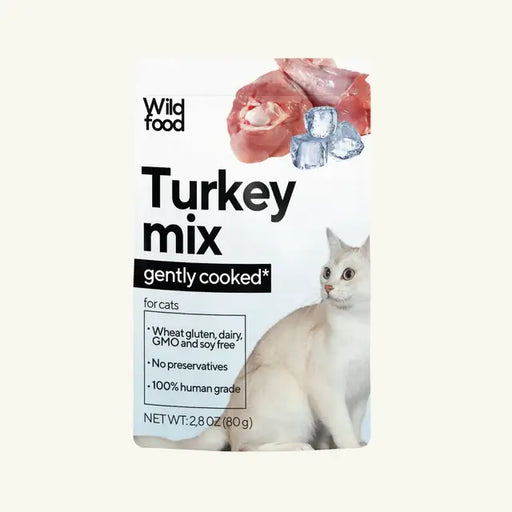 Wildfood Gently Cooked Turkey Mix for Cats, 2.8oz