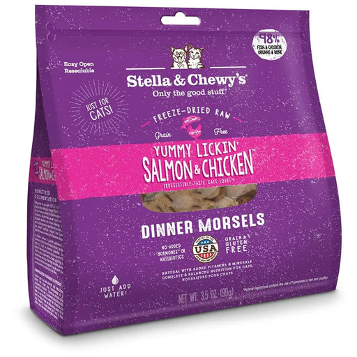 Stella & Chewys Freeze-Dried Cat Food, Yummy Lickin' Salmon & Chicken