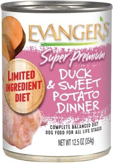 Evanger's Super Premium Duck & Sweet Potato Dinner, Dog Can 12.5 oz