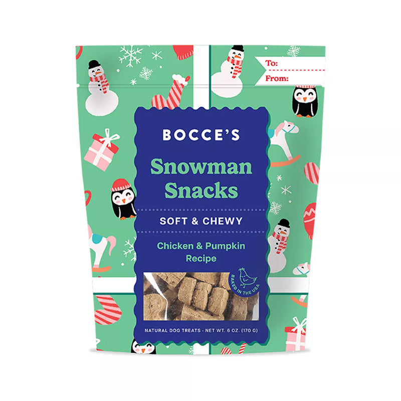 Bocces Bakery Snowman Snacks Holiday Dog Treats, 6 oz