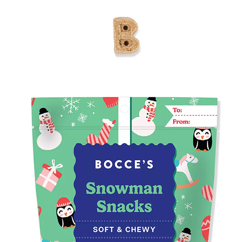 Bocces Bakery Snowman Snacks Holiday Dog Treats, 6 oz