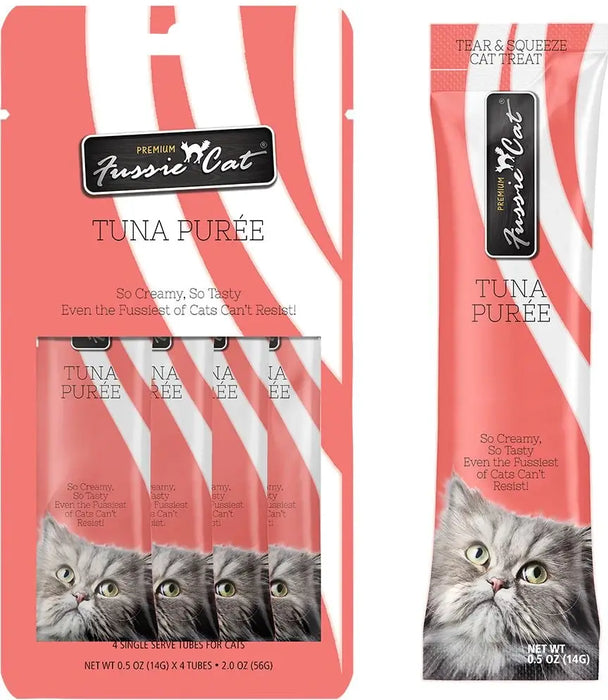 Fussie Cat Puree Cat Treat, Tuna 4pk