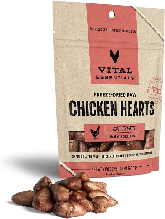 Vital Essentials Cat Treats Freeze-Dried Chicken Hearts 0.8 oz
