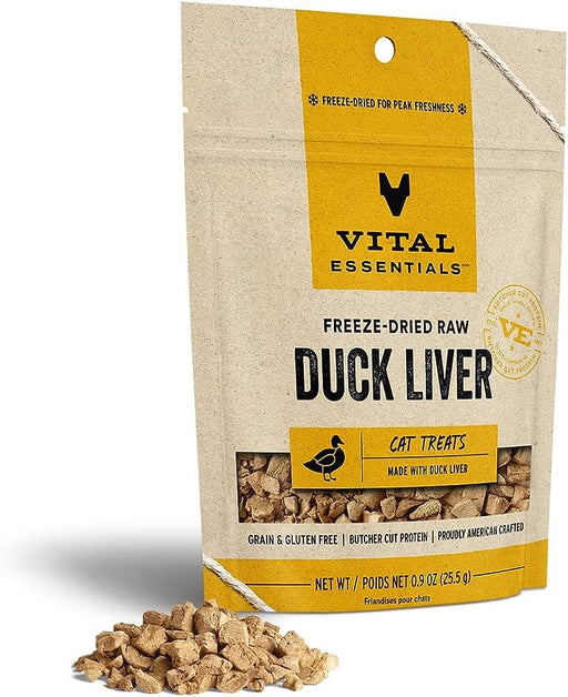 Vital Essentials Cat Treats Freeze-Dried Duck Liver 0.9 oz