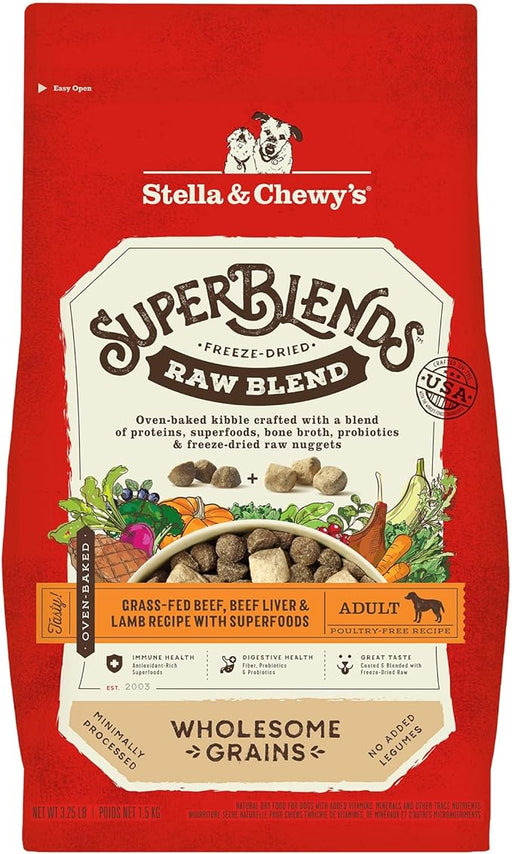 Stella & Chewy's Superblends Raw Blend Wholesome Grains, Beef & Lamb, 3.25 lbs