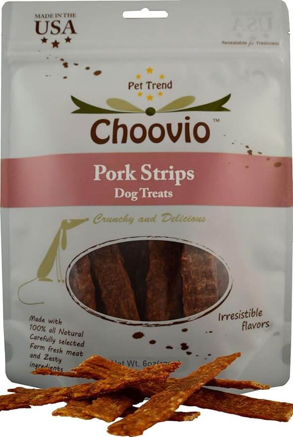 Choovio Pork Strips Dog Treats 4oz
