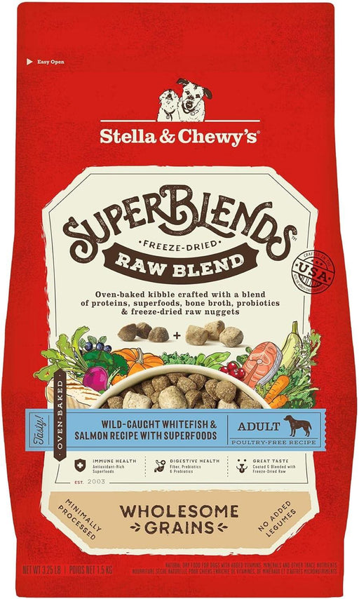 Stella & Chewy's Superblends Raw Blend Wholesome Grains, Whitefish & Salmon, 3.25 lbs