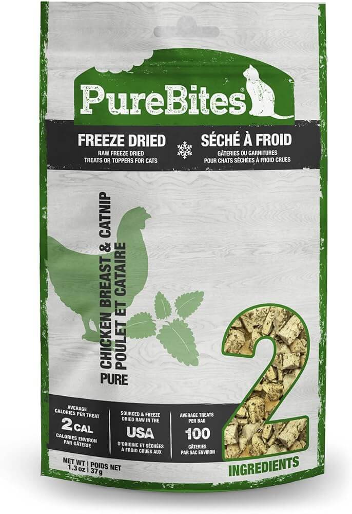 PureBites Freeze Dried Chicken Breast & Catnip Cat Treats, 1.3oz