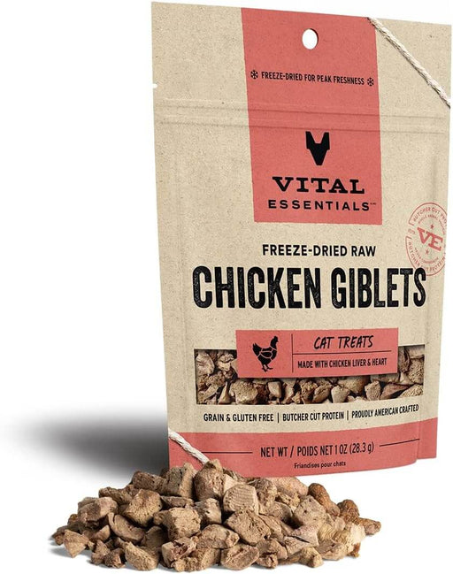 Vital Essentials Cat Treats Freeze-Dried Chicken Giblets 1 oz