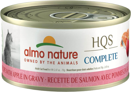 Almo Nature Complete Wet Cat Food, Salmon Recipe with Apples in Gravy 2.47 oz