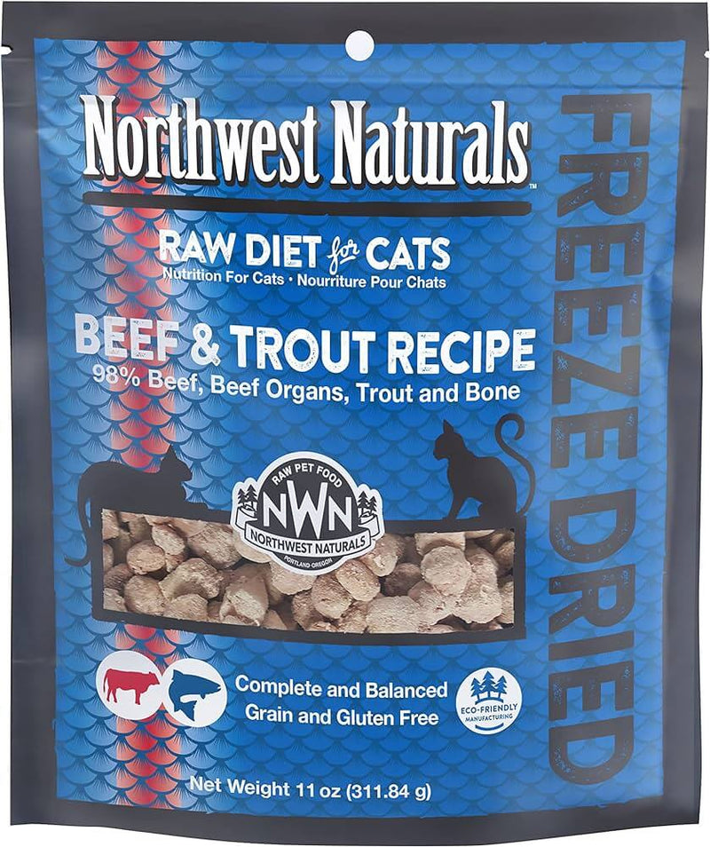 Northwest Naturals Freeze Dried Raw Diet for Cats, Beef & Trout 11oz