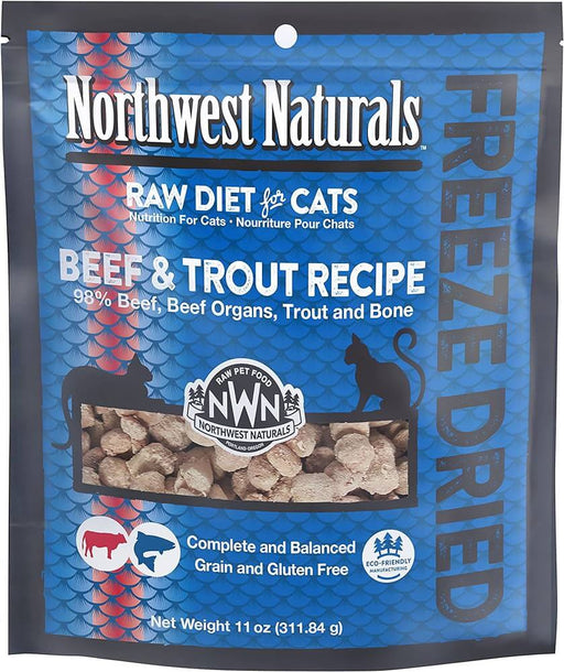 Northwest Naturals Freeze Dried Raw Diet for Cats, Beef & Trout 11oz
