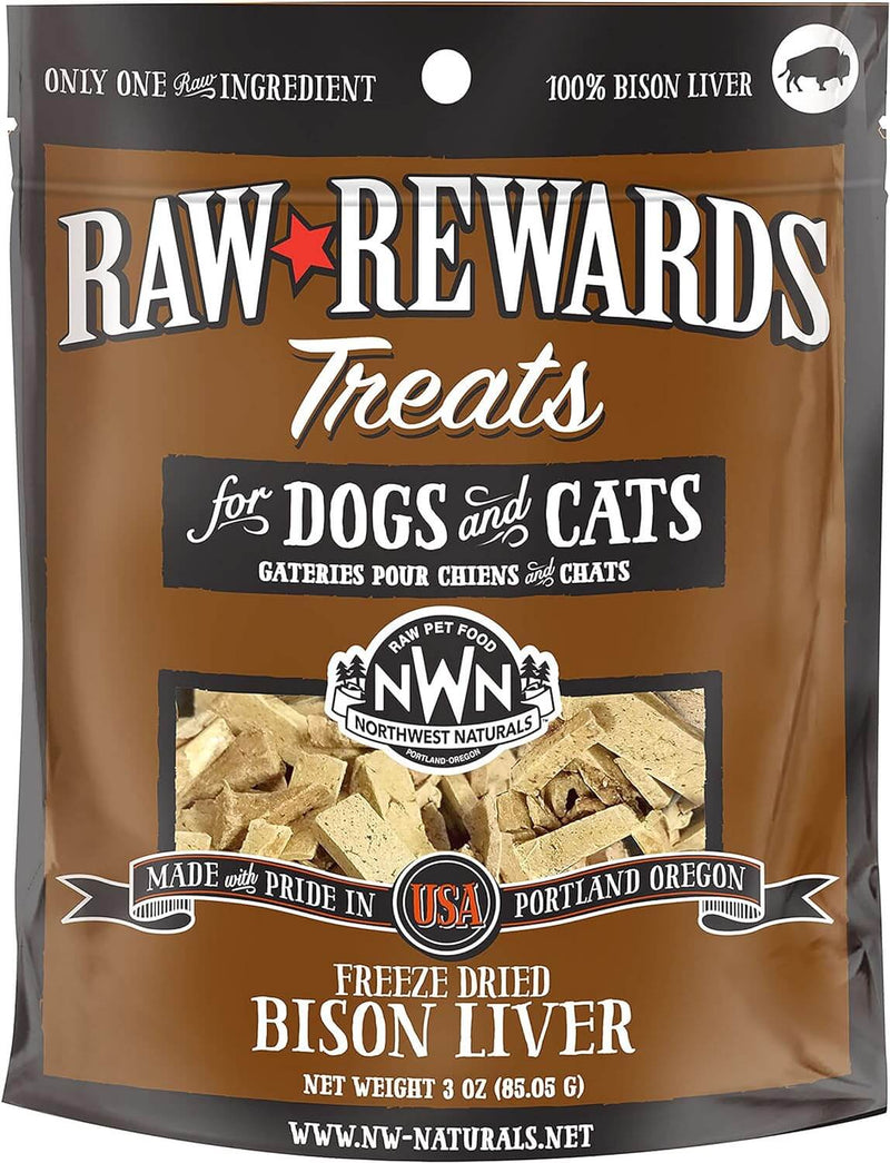 Northwest Naturals Raw Rewards Freeze-Dried Bison Liver 3oz