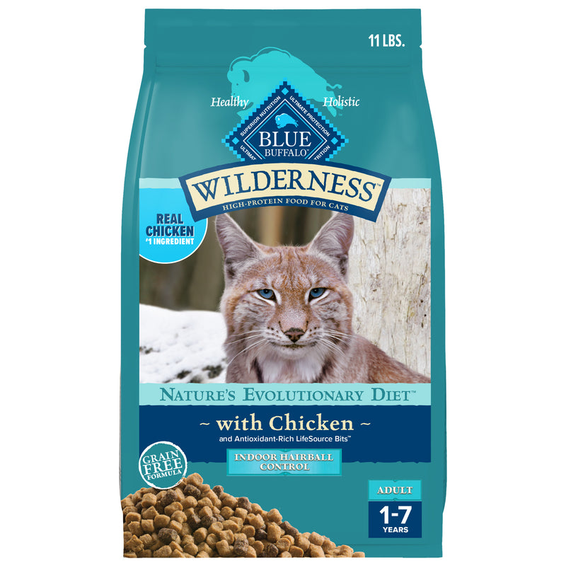 Blue Buffalo Wilderness Indoor Grain Free Chicken Hairball Relief Cat Food