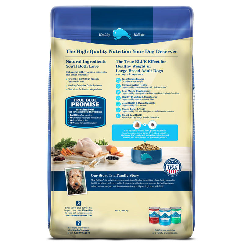 Blue Buffalo Life Protection Large Breed Adult Healthy Weight Chicken & Brown Rice Dry Dog Good, 30lb
