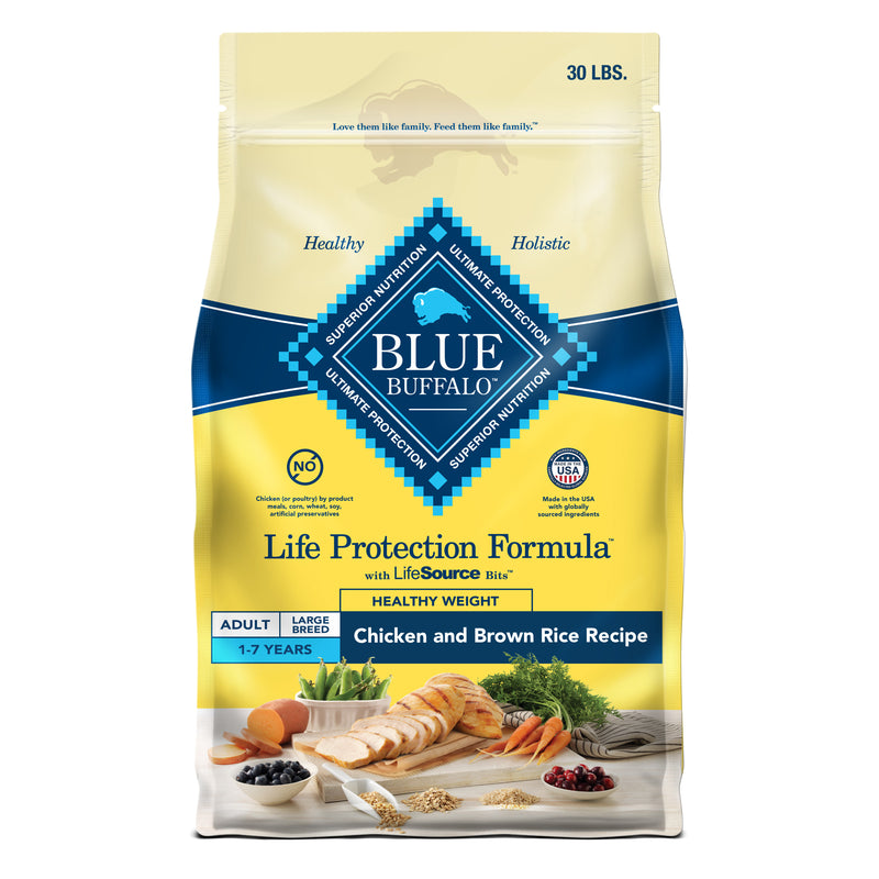 Blue Buffalo Life Protection Adult Healthy Weight Chicken and Brown Rice Dry Dog Food 30lb
