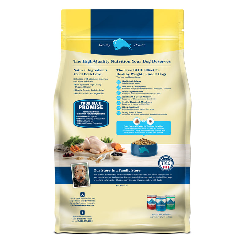 Blue Buffalo Life Protection Adult Healthy Weight Chicken and Brown Rice Dry Dog Food 30lb