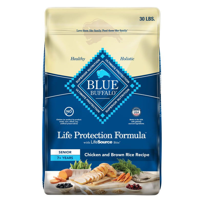 Blue Buffalo Life Protection Senior Chicken and Brown Rice Dry Dog Food 30lb