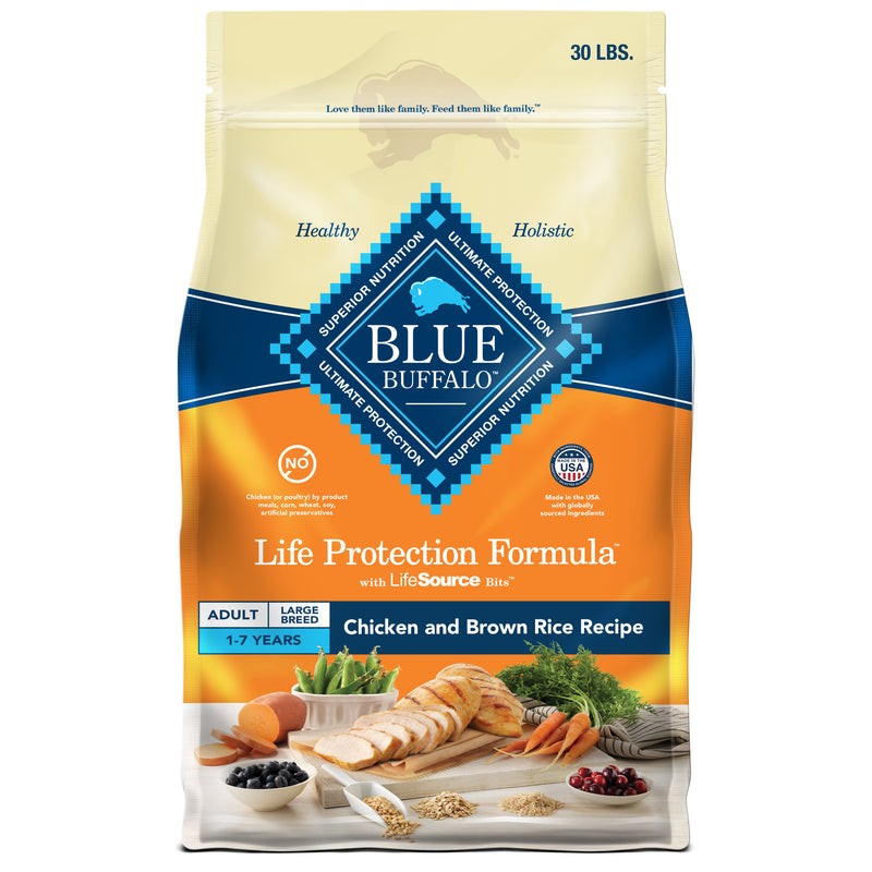 Blue Buffalo Life Protection Large Breed Adult Chicken and Brown Rice Dry Dog Food 30lb