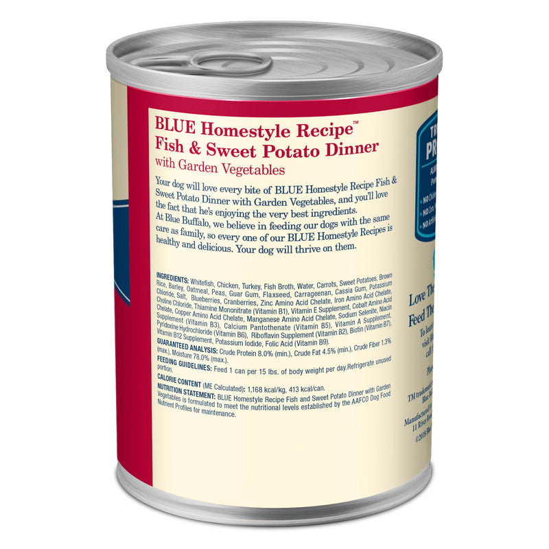 Blue Buffalo Homestyle Wet Dog Food Fish & Sweet Potato 12.5oz