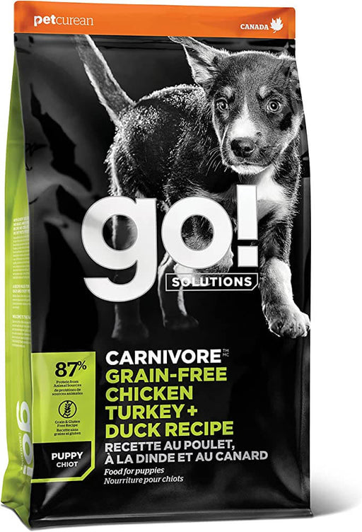 Go! Solutions Carnivore Grain Free Puppy Chicken, Turkey & Duck Dry Dog Food 3.5 lb