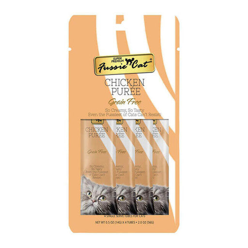 Fussie Cat Purée Cat Treat, Chicken 4pk