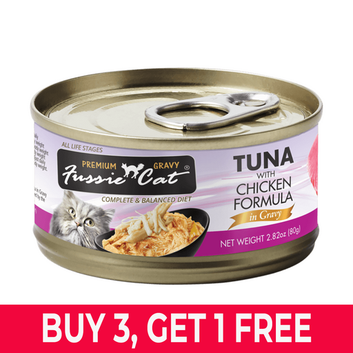 Fussie Cat Gold Super Premium Tuna with Chicken in Gravy 2.82oz