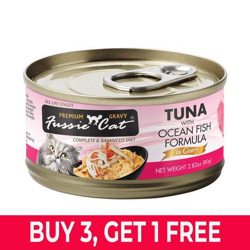 Fussie Cat Super Premium Tuna with Oceanfish in Gravy 2.82 oz