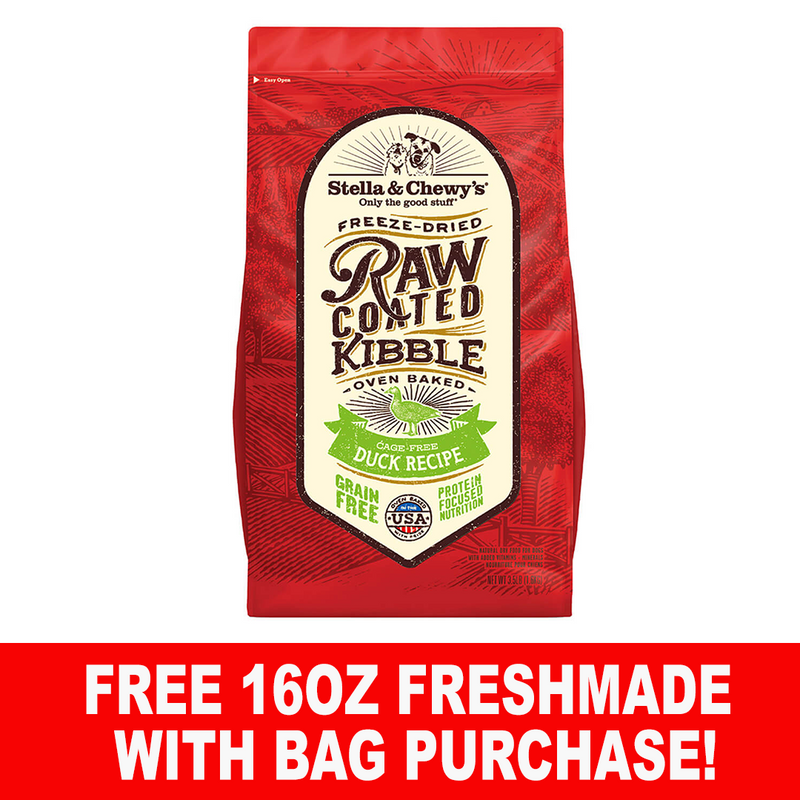 Stella & Chewy's Grain-Free Raw Coated Dog Food - Duck