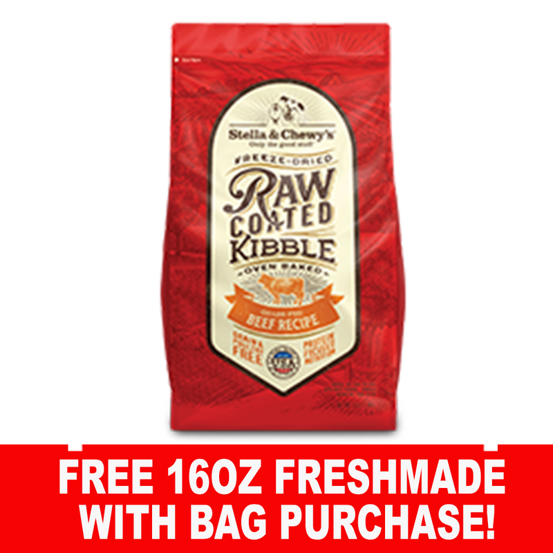 Stella & Chewy's Grain-Free Raw Coated Dog Food - Beef