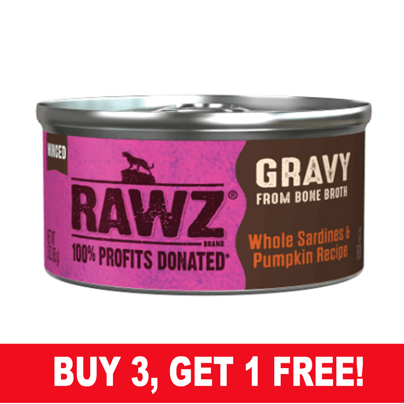 Rawz Gravy Whole Sardines & Pumpkin Cat Food, 3oz