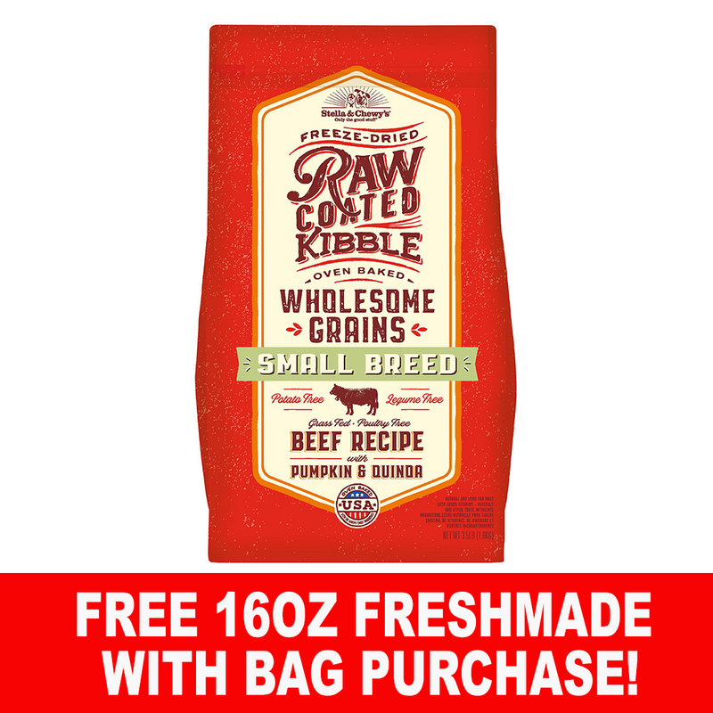 Stella & Chewy's Small Breed Raw Coated Kibble with Wholesome Grains - Beef